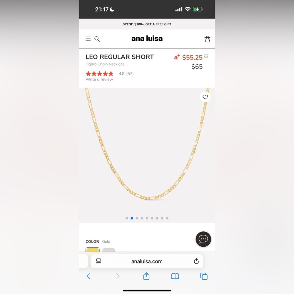 Ana Luisa Gold Figaro Chain Necklace